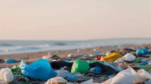Sampah plastik di laut.